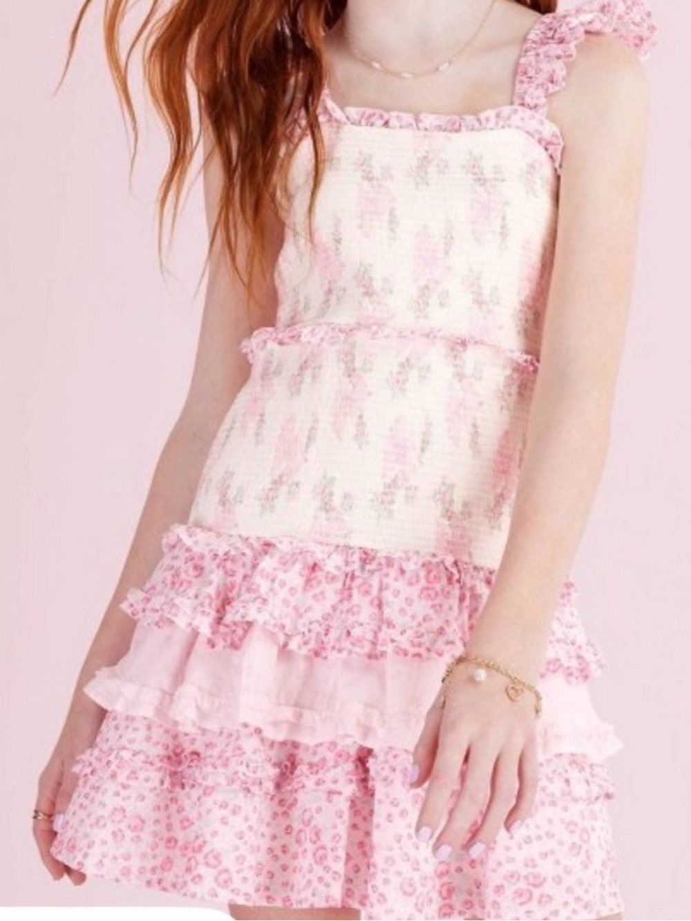 NWT LoveShackFancy x Target Evie Blooming Bows Smocked Tier Dress Size Girls 16